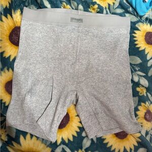 SKIMS Light Gray Ribbed sleep boxers
